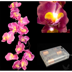 Light Up Purple Orchid Garland Purple orchid garland with LED lights