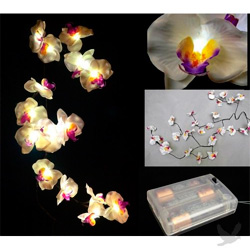 Light Up White Orchid Garland White orchid garland with LED lights
