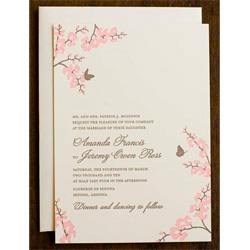 Shangri La Espresso and Rose Orchid Wedding Invitation Shangri La Espresso and Rose Design