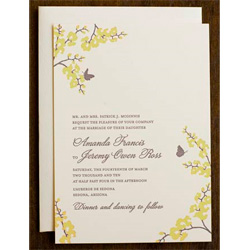 Shangri La Grass and Stone Wedding Invitation Hello Lucky Orchid Wedding Invitation Shangri La Grass and Stone