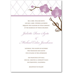 Spring Orchid Wedding Invitation