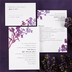 Orchid wedding invitation watercolor style
