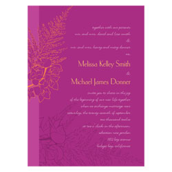 Purple Tropical Orchids Wedding Invitations