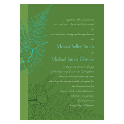Green Tropical Orchids Wedding Invitations