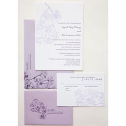 Letterpress Orchid Invitation