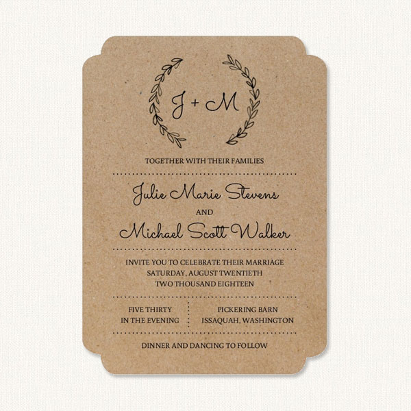 Rustic Wedding Invitations - Country Theme With Barn Wood Florals