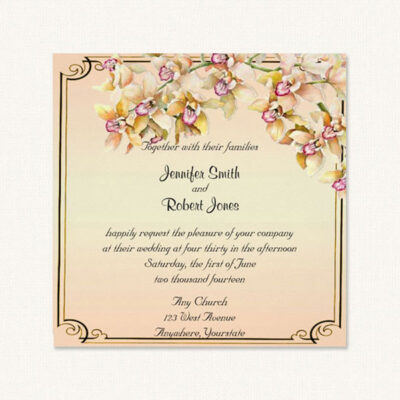 Orchid inviations with watercolor orchid design.