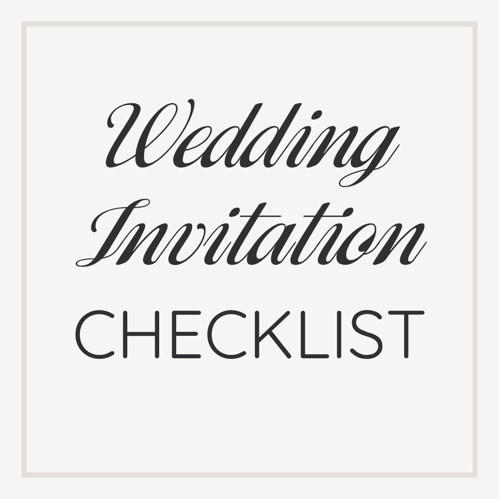 wedding invitation checklist