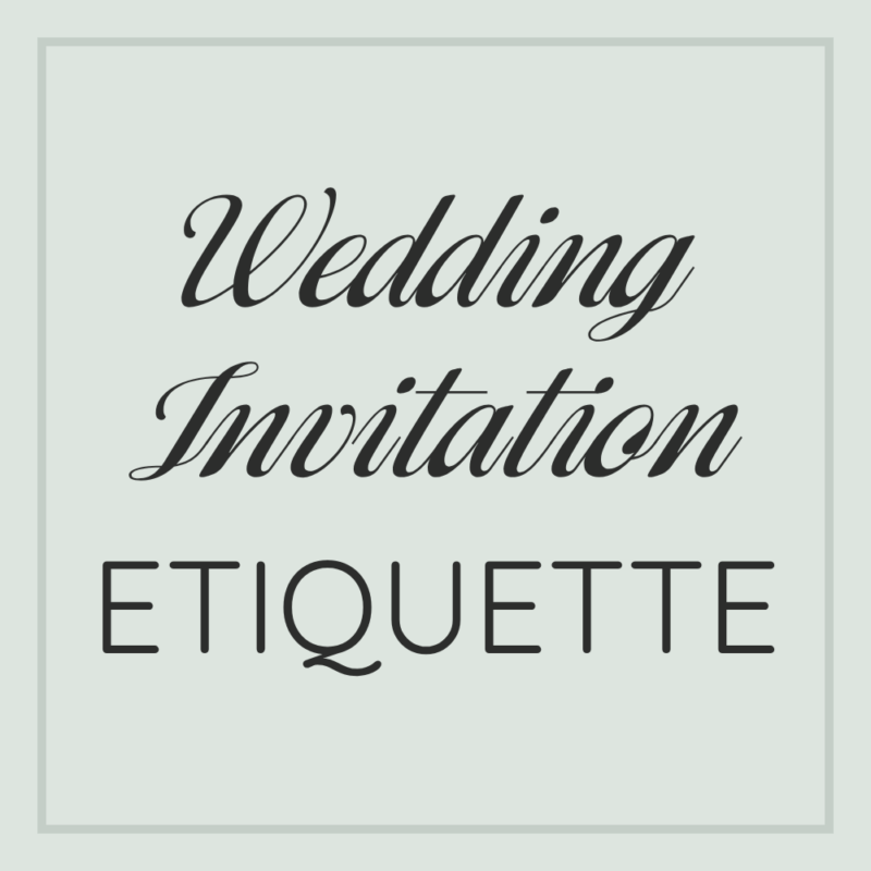 wedding invitation etiquette