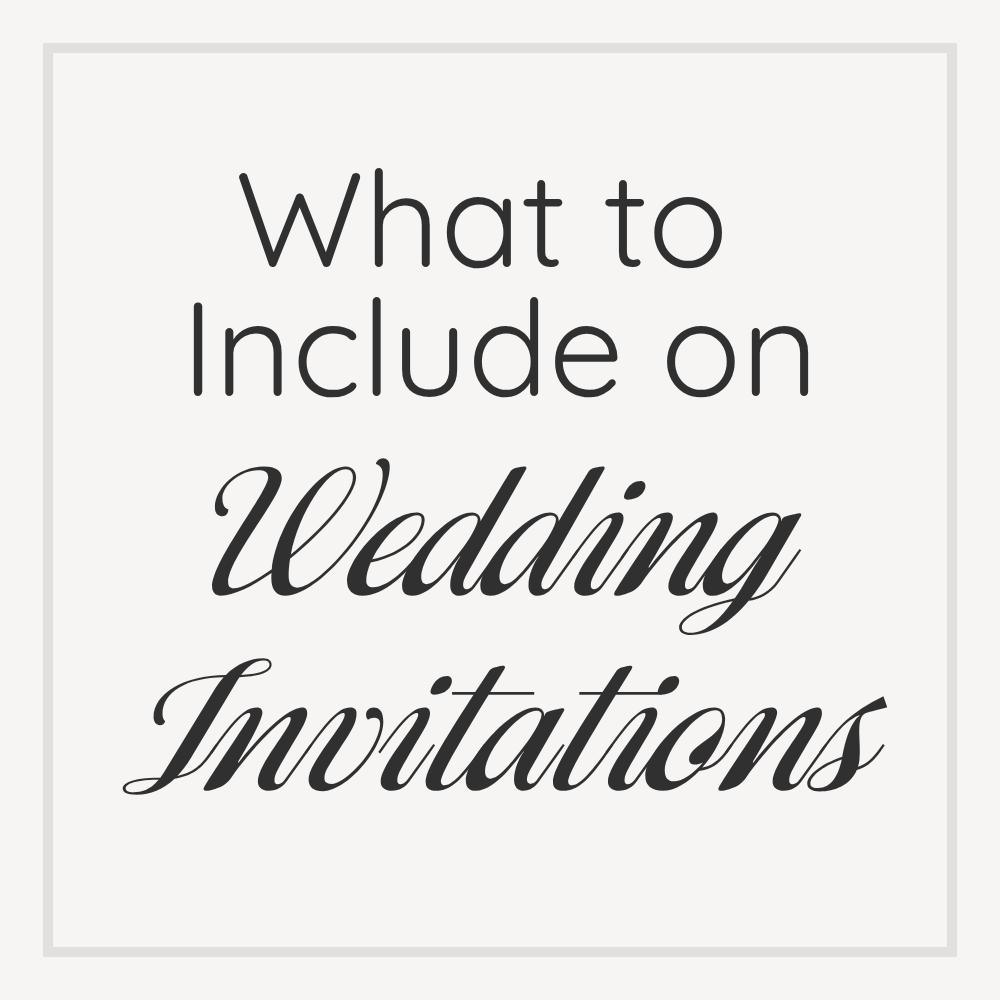 what to include on wedding invitations
